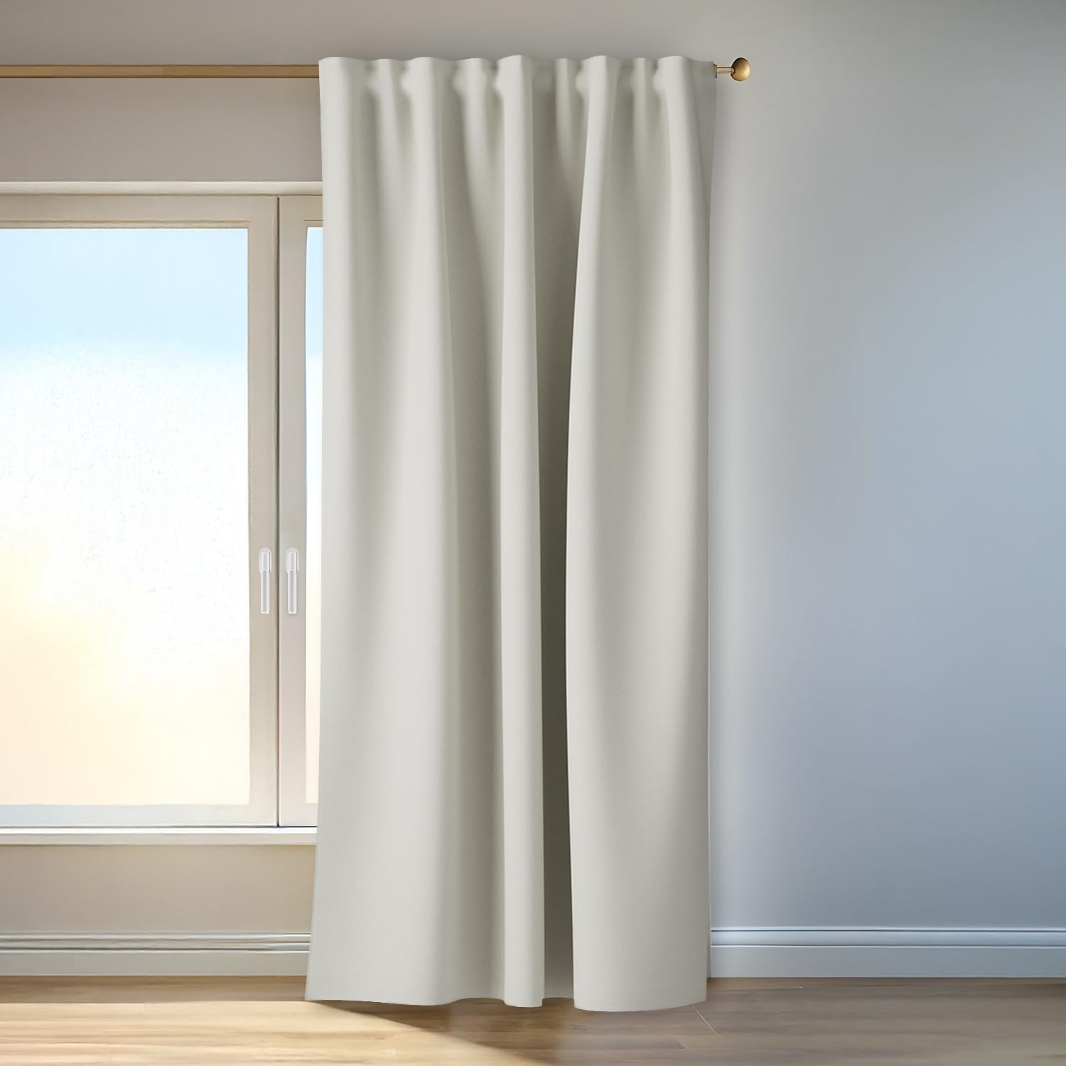 Homing Vorhang Nox Weiß | Verdunkelungsvorhang mit Multifunktions-& Bügelband | Thermovorhang Hitzeschutz | Akustikvorhang Schalldämmung | Vorhang Blickdicht | Blackout Curtain | 135x270 cm | 1 STK.