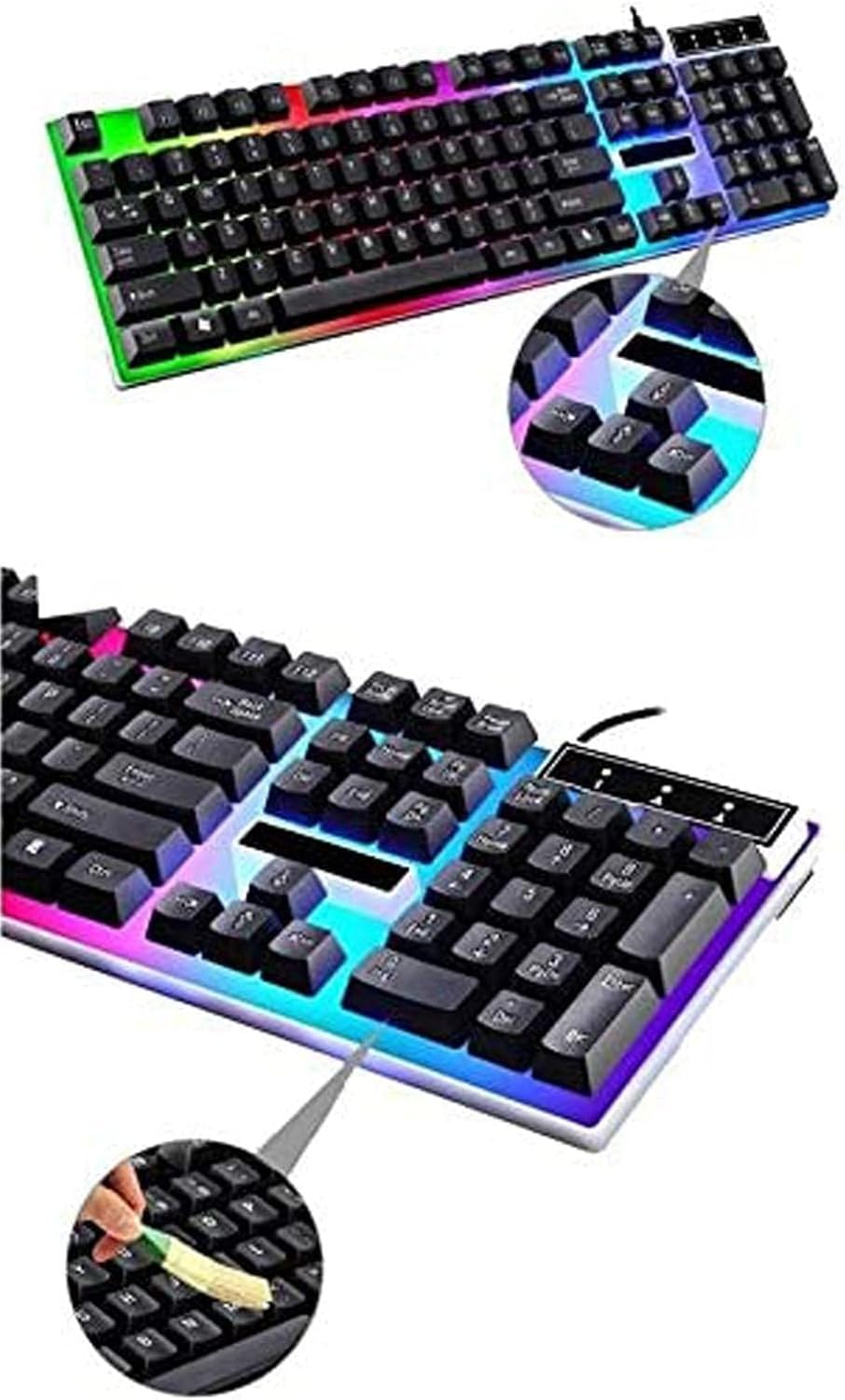 Zestaw Klawiatura Mechaniczna i Mysz LED USB Ergonomiczna Dla Graczy Kabel Podświetlenie Kombo