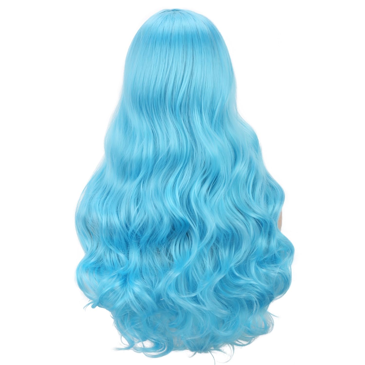 BERON Blue Wig Long Wavy Wig Women Charming Full Wigs Long Curly Blue Wigs for Cosplay Party Hairnet Included - Image 4