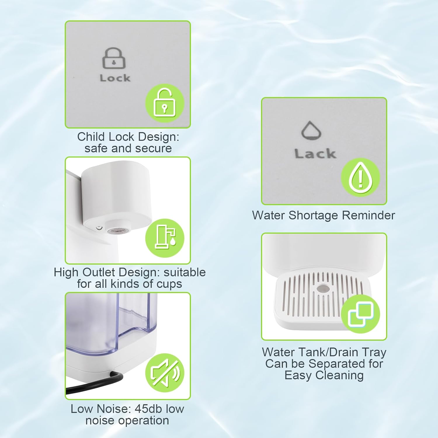 Instant Hot Water Dispenser, Electric Kettles, Instant Countertop Water System for Quick Heating & Outputting, Adjustable 5 Temperatures & 2 Water Outputs, 102 Ounce 3L Water Tank Capacity