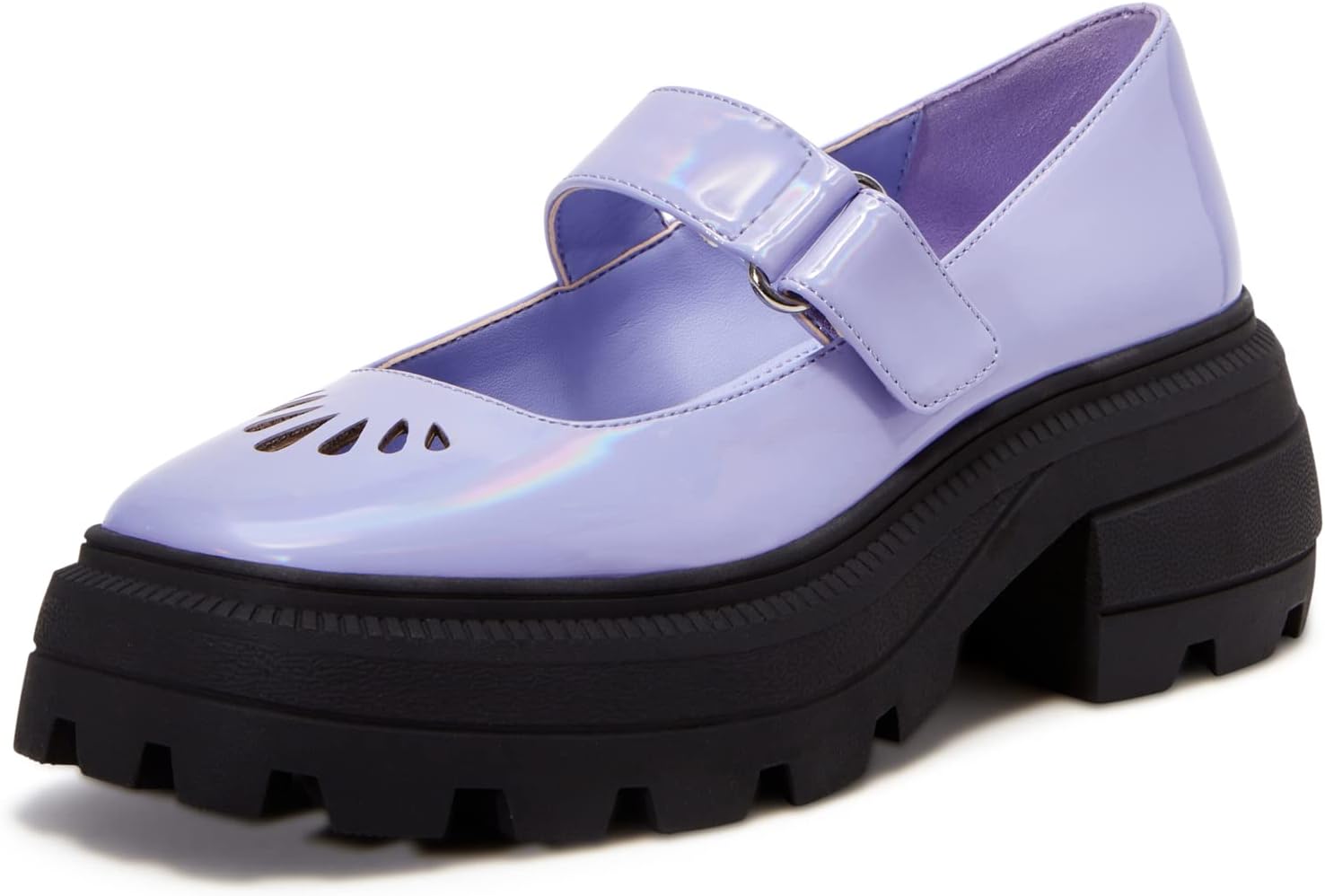 Katy Perry Women's The Geli Combat Mary Jane Flat, Sweet Lavender, 5