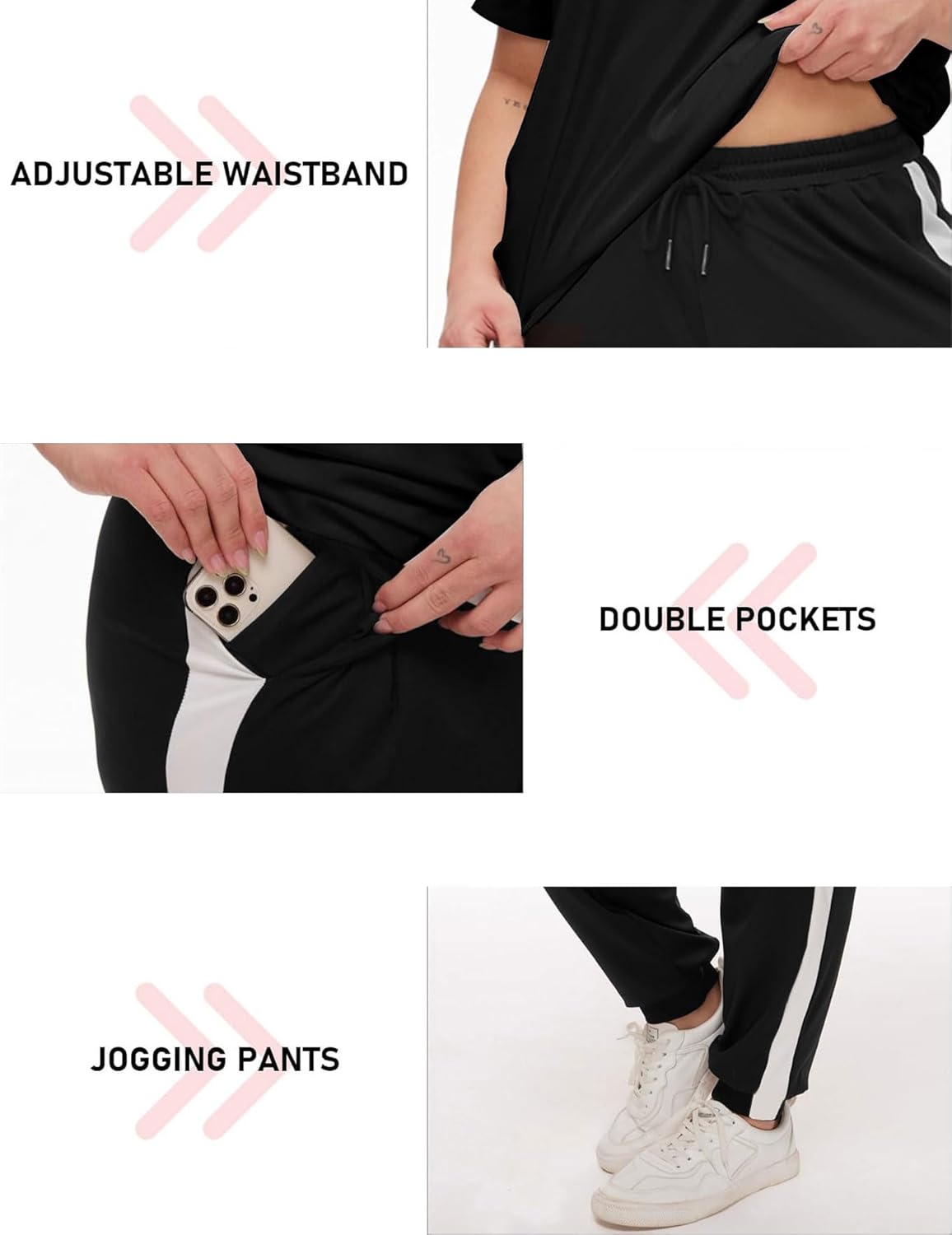 Bealin Women's Plus Size Two Piece Outfits For Women Striped Long Sleeves Sweatsuits Tracksuit Jogger Sets - Image 6