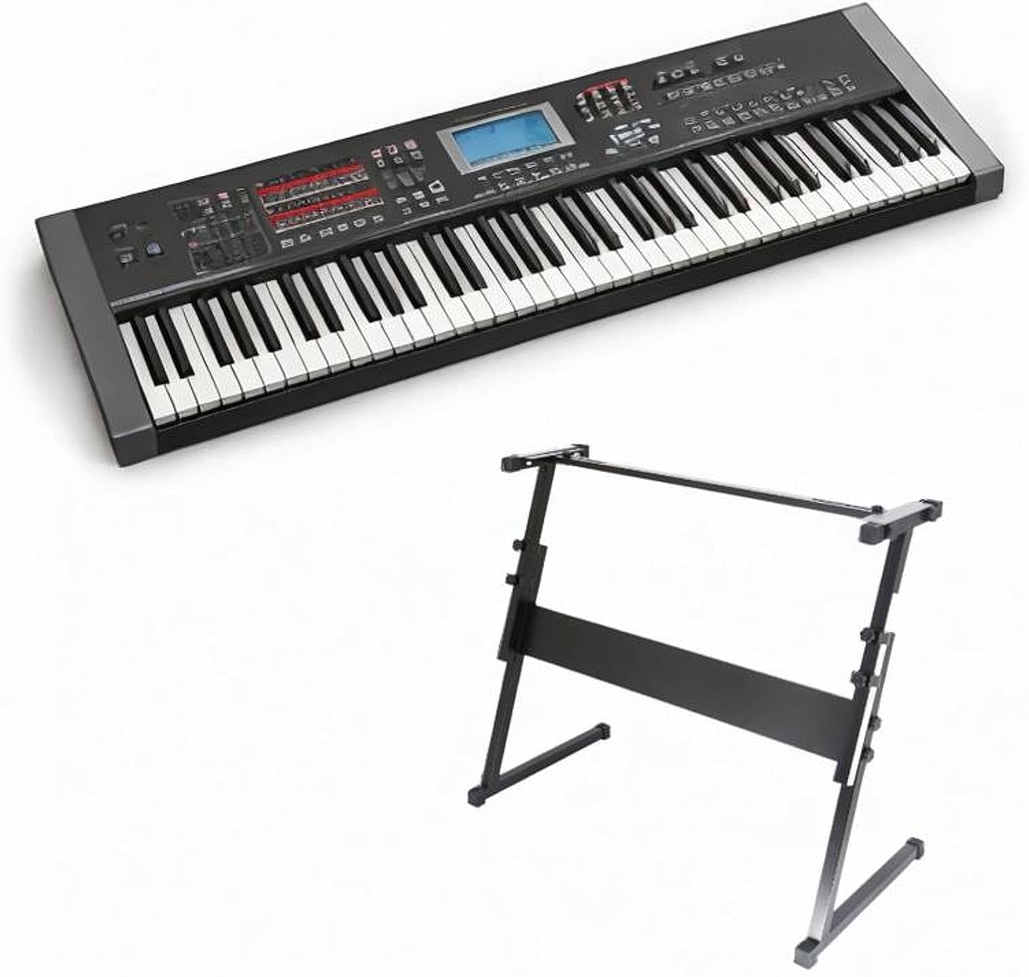 Generic Keyboard Stand Organ Holder Rack Portable Detachable Heavy Duty Iron Electronic Pianos Stand Z Shaped Keyboard Stand Travel