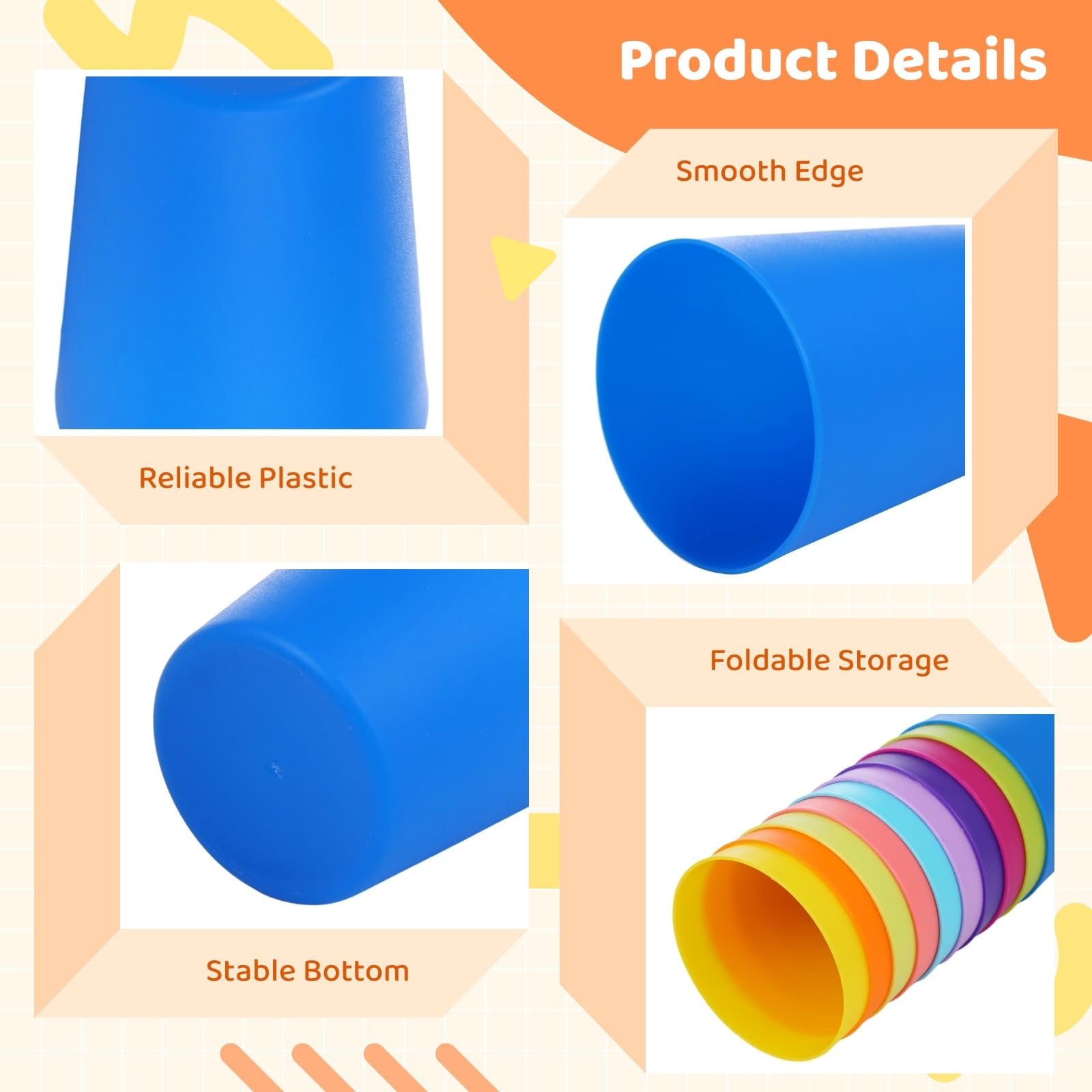 60 bicchieri riutilizzabili in plastica da 250 ml, bicchieri multicolore per adulti e bambini, infrangibili, per feste, docce e picnic