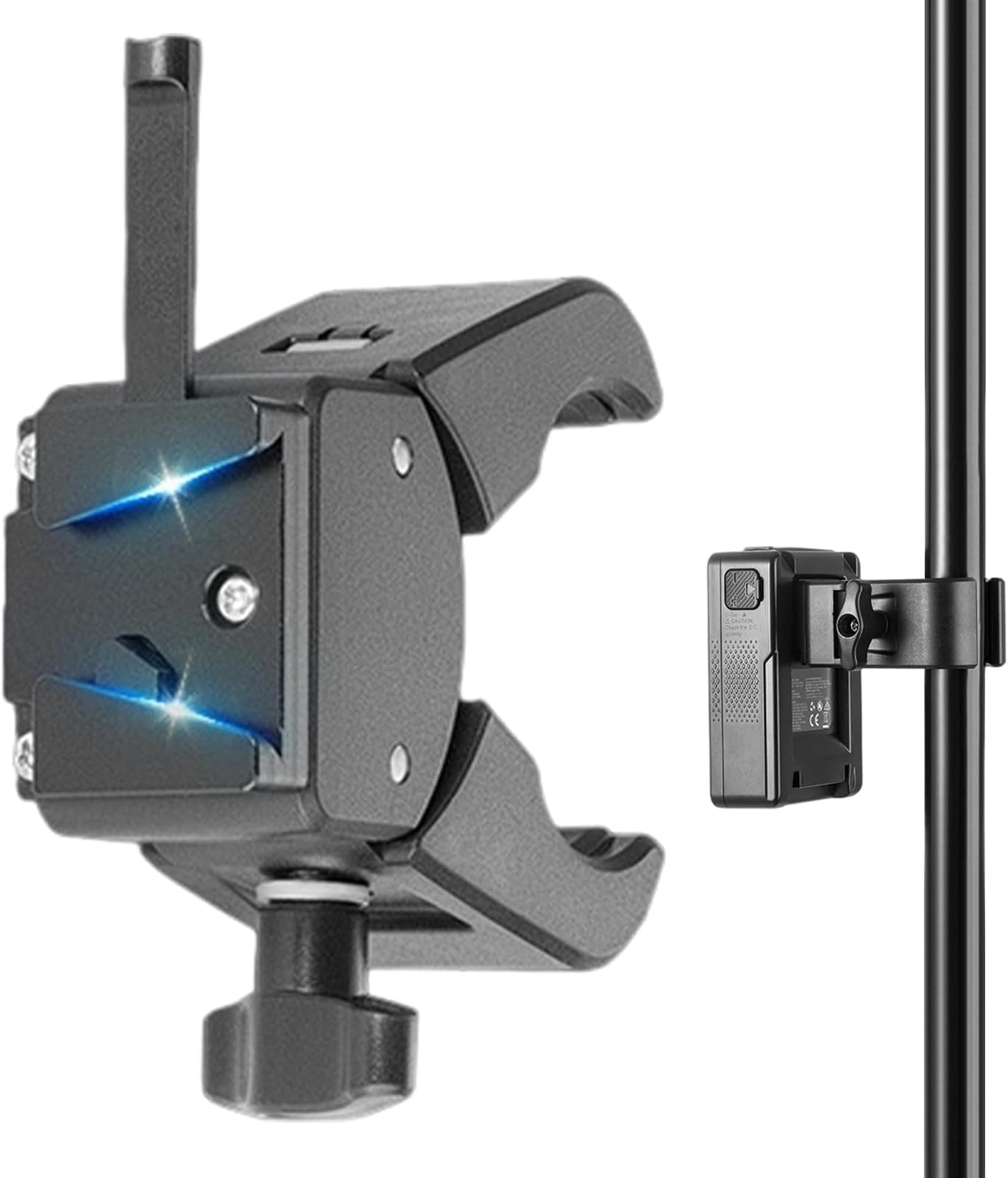 Small Rig V Mount Plate, V Mount Battery Holder, Quick Release Lightweight Crab Claw Clamp for Outdoor Photography Video Device Beginner Shelf Light Stand Tripod