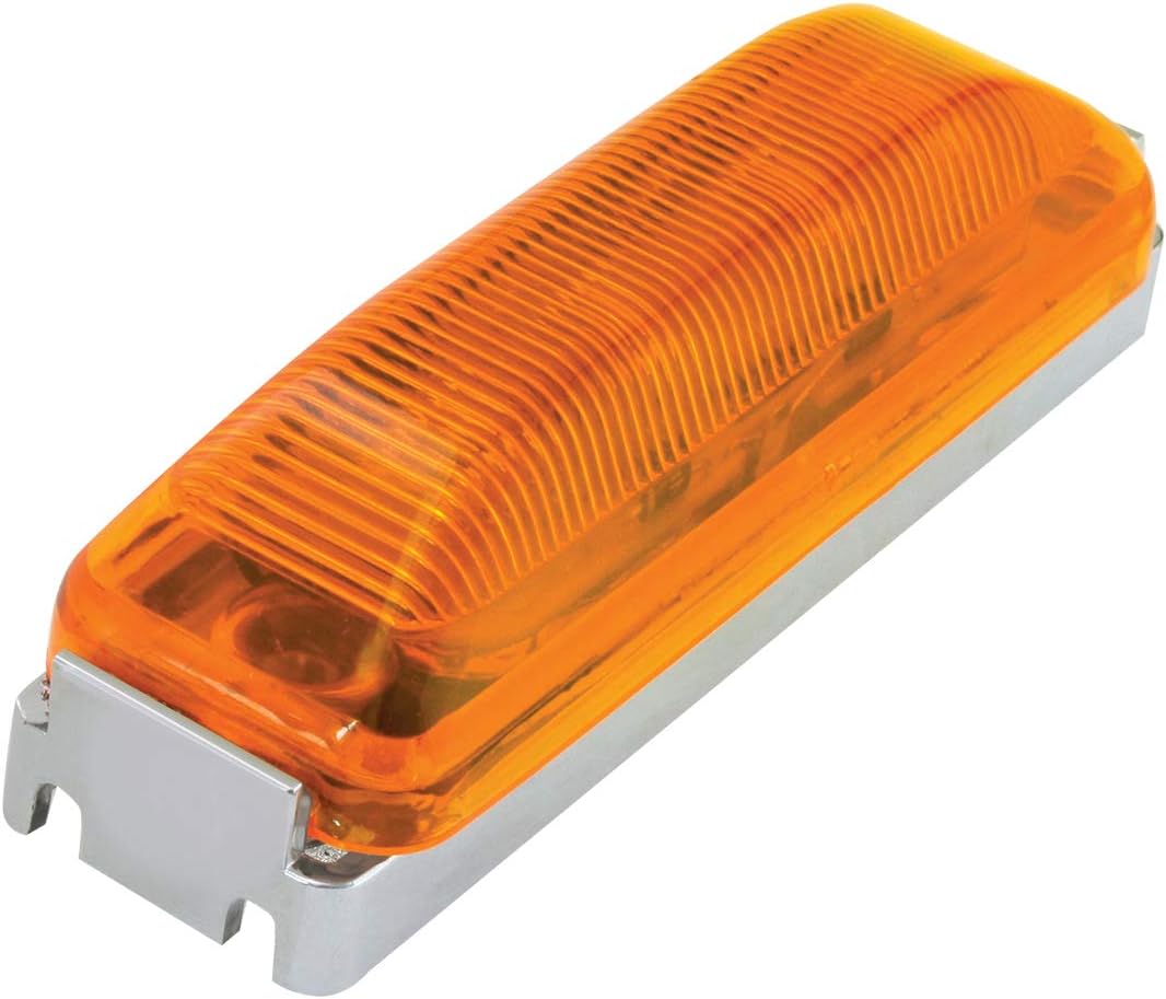 GG Grand General 84450 Rect. Amber/Amber 4 LED Marker Light w/Cr. Bracket