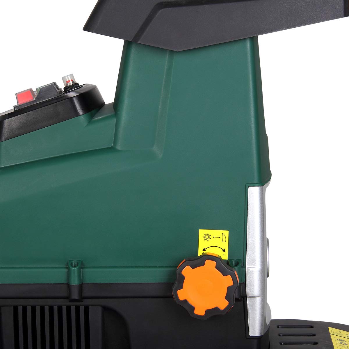 GARDEBRUK® Trituradora de Jardín Eléctrica, Tritura Ramas de 45mm, Hojas, Silenciosa, 3100W máx. Bolsa Recolección 60L, Residuos de Jardín, Herramienta Jardineria, Protección Sobrecarga