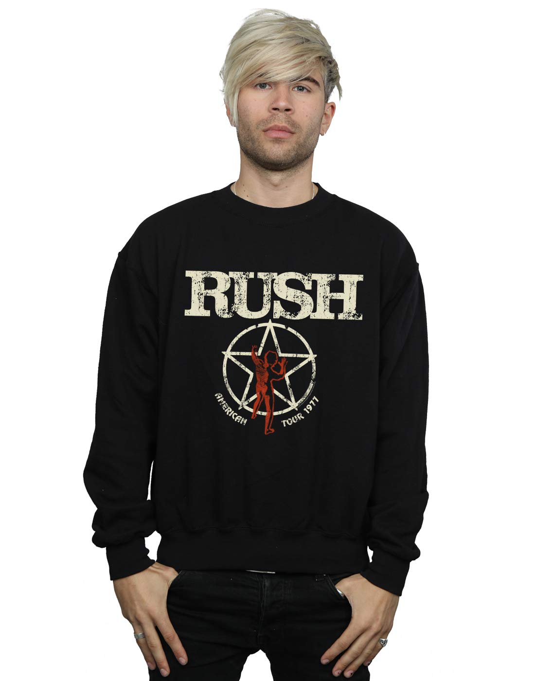 Absolute Cult Rush Men's American Tour 1977 Sweatshirt Black Large