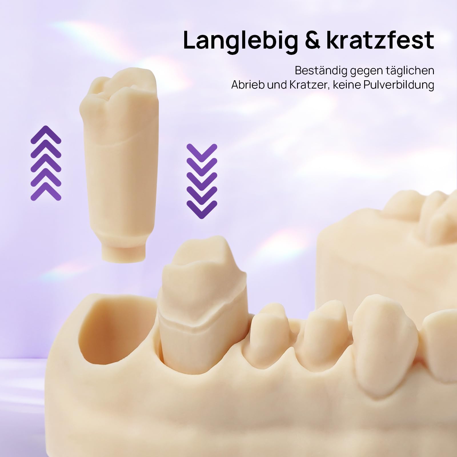 RESIONE D01S Zahnmodell 3D Resin – Dental Implant Model 3D Druckharz - Hochpräzises 3D Drucker Resin mit Geringer Schrumpfung UV 405 nm 3D Druck Resin - Muschelfarbe 1 kg