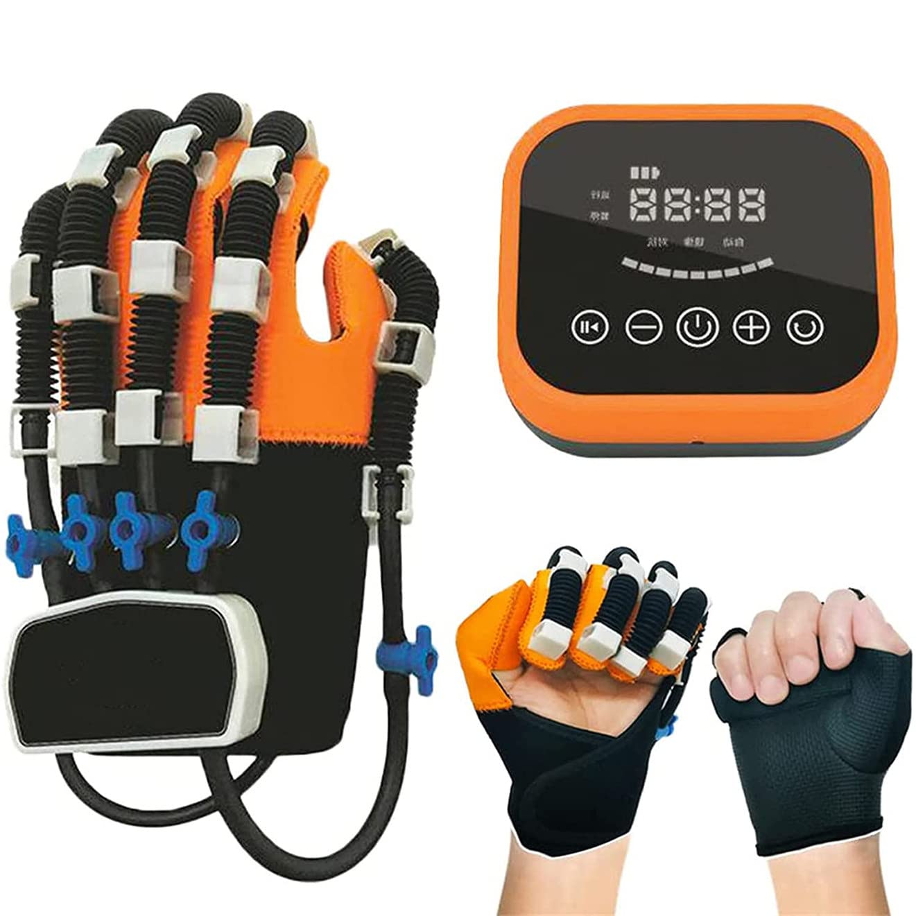 Rękota rehabilitacyjna rękawiczka, urządzenie treningowe na nadgarstek, udarem Hemiplegia Trening Fifle Training Fifleoterapy, wyprostowanie palcami,left-XL