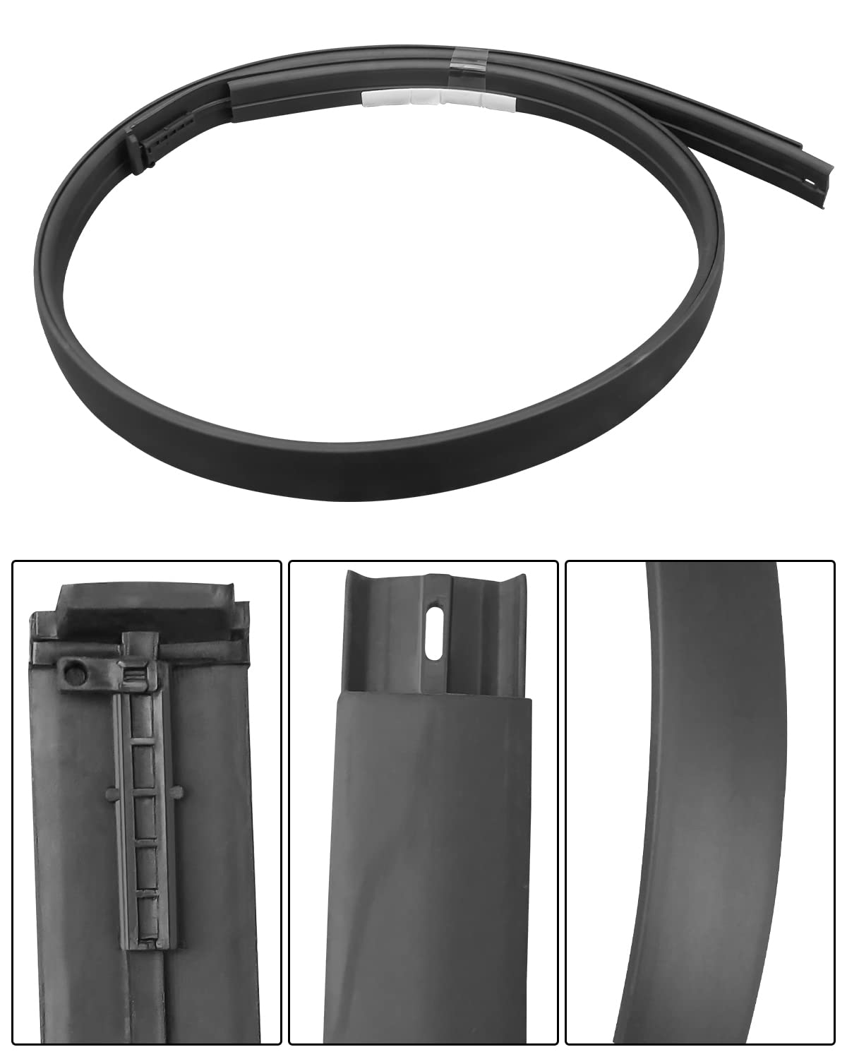 2Pcs Roof Molding Drip Weatherstrip Left And Right Professional Black