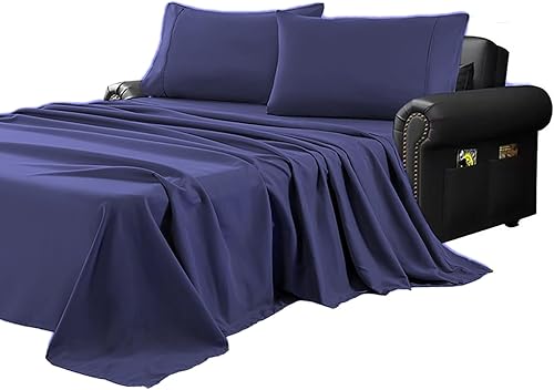 Vista 32 de Kingnex Sábanas para sofá cama, tamaño individual para sofá cama de 36 x 72 pulgadas, microfibra suave de doble cepillado 1800, 3 piezas incluyen 1