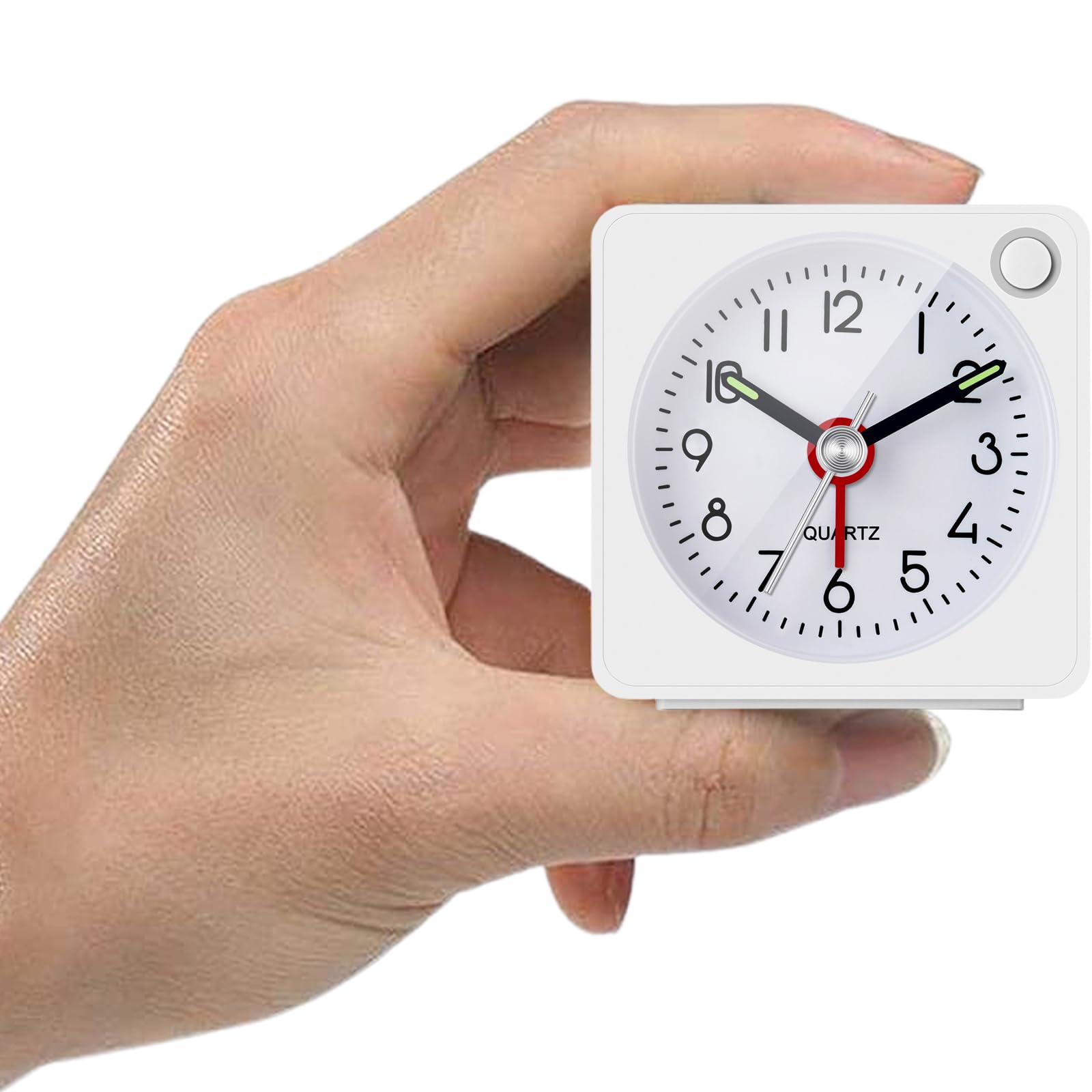 Travel Analog Alarm Clock Ultra Small Clock with Snooze and Light Function Super