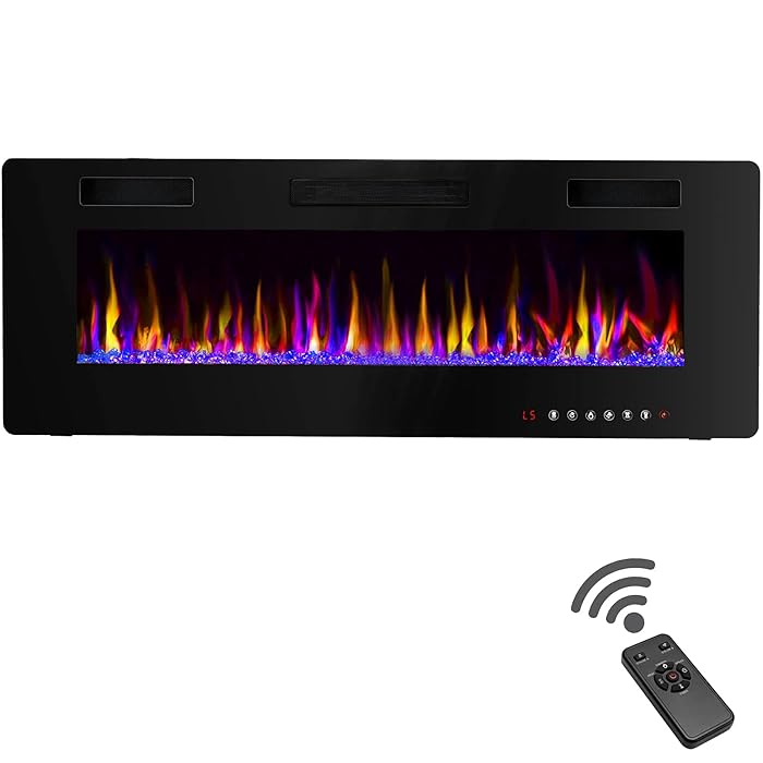 Buy Lemberi 36 inch Electric Fireplace Recessed and Wall Mounted