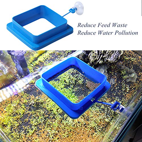 Image of Fish Feeding Ring, Floating Food Feeder Thicken Square, Reduces Waste and Maintains Water Quality, for Flakes and Floating Fish Foods, for Guppy, Betta,