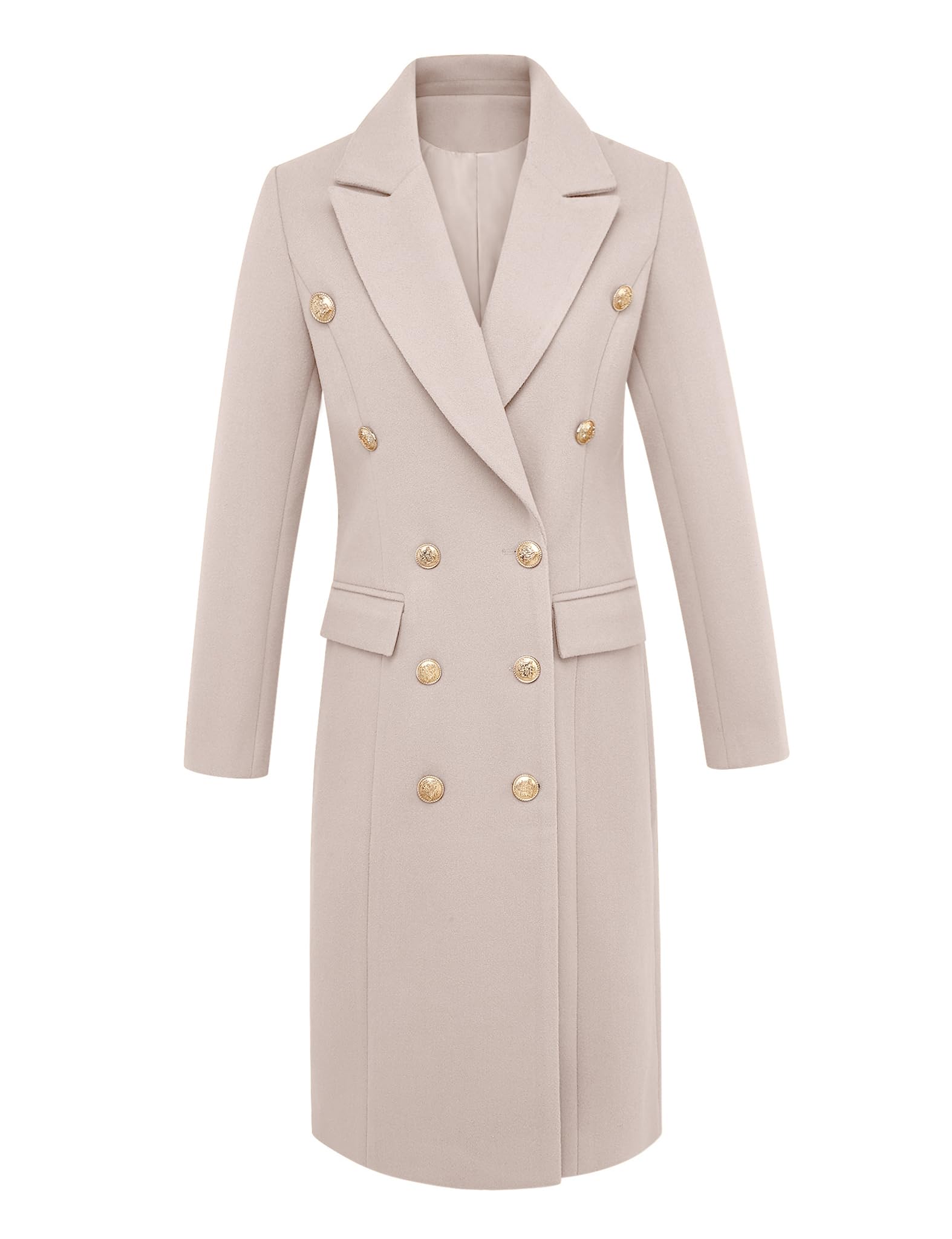 IDEALSANXUN Cappotti lunghi di lana per le donne Autunno Inverno Trench Doppiopetto Giacche eleganti