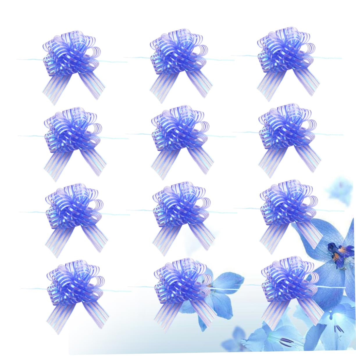 TEHAUX 36pezzi Fiocchi Decorativi Per Matrimoni e Feste Coccarde Tulle Blu Per Decorazioni Regali e Eventi Speciali