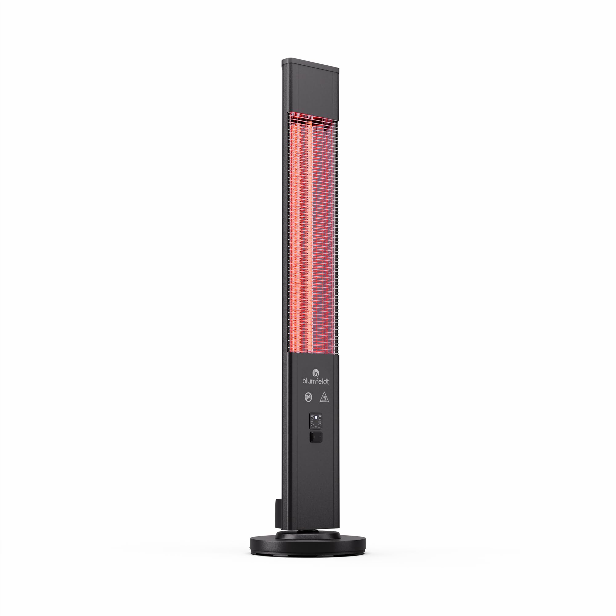 blumfeldt Ogrzewanie na podczerwień wolnostojące, 3000W grzejnik elektryczny, Ogrzewanie Indoor/Outdoor, IR z zabezpieczeniem przed przewróceniem i pilotem, Wydajne IP65, tarasowe