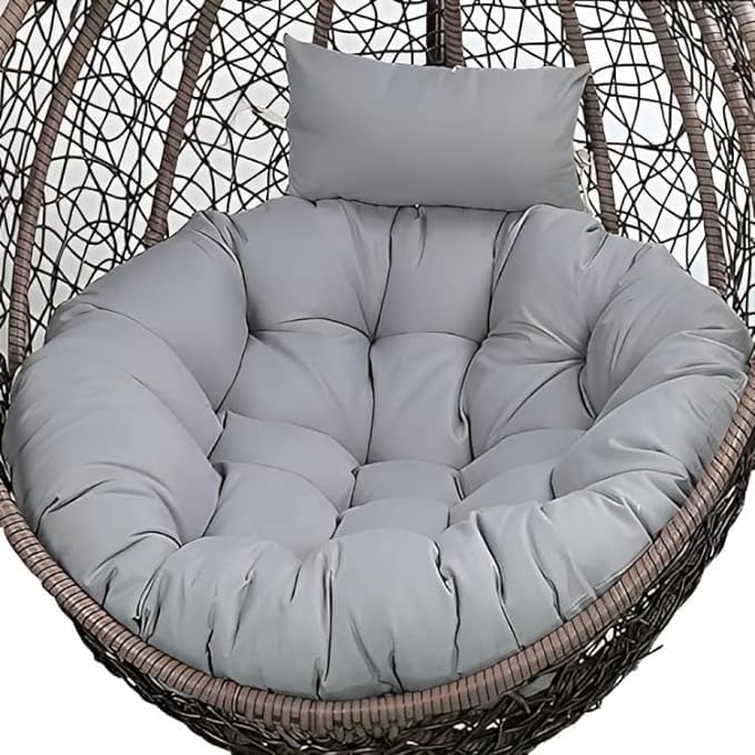 ANAND INDIA GROUPS Polyester Designer Round Cushion for Hanging Basket Swing Chair for Outdoor Egg Swing Chair/Garden Swing, Seat Padded Pillow(Grey) ANAND INDIA GROUPS Polyester Designer Round Cushion for Hanging Basket Swing Chair for Outdoor Egg Swing Chair/Garden Swing, Seat Padded Pillow(Grey)