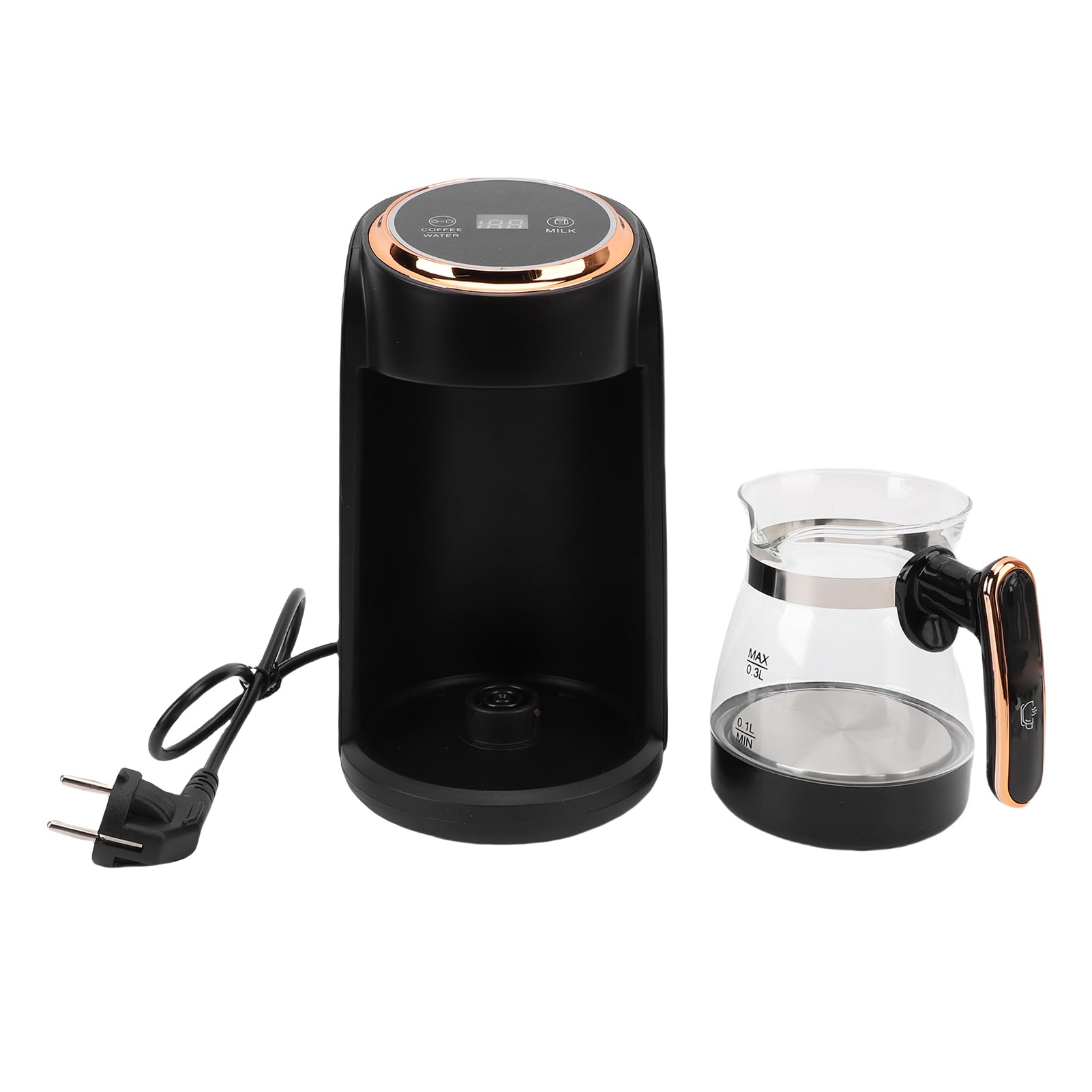 Türkische Kaffeemaschine, 600 Watt, 300 ml Fassungsvermögen, mit automatischer Abschaltfunktion, vollautomatisch, geeignet für Zuhause, Büro und Reisen.