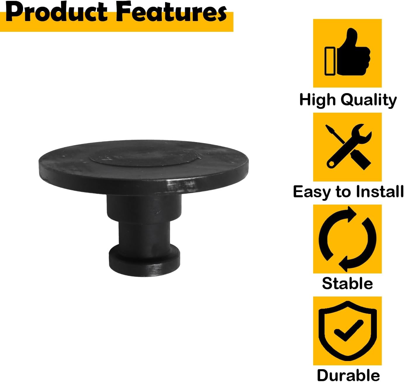 WA15 5050 Forged Steel Trailer King Pin with 2" Collar and 3/8" Bolster Plate Compatible with 5th Wheel Trailers for Enhanced Towing Stability and Load Capacity