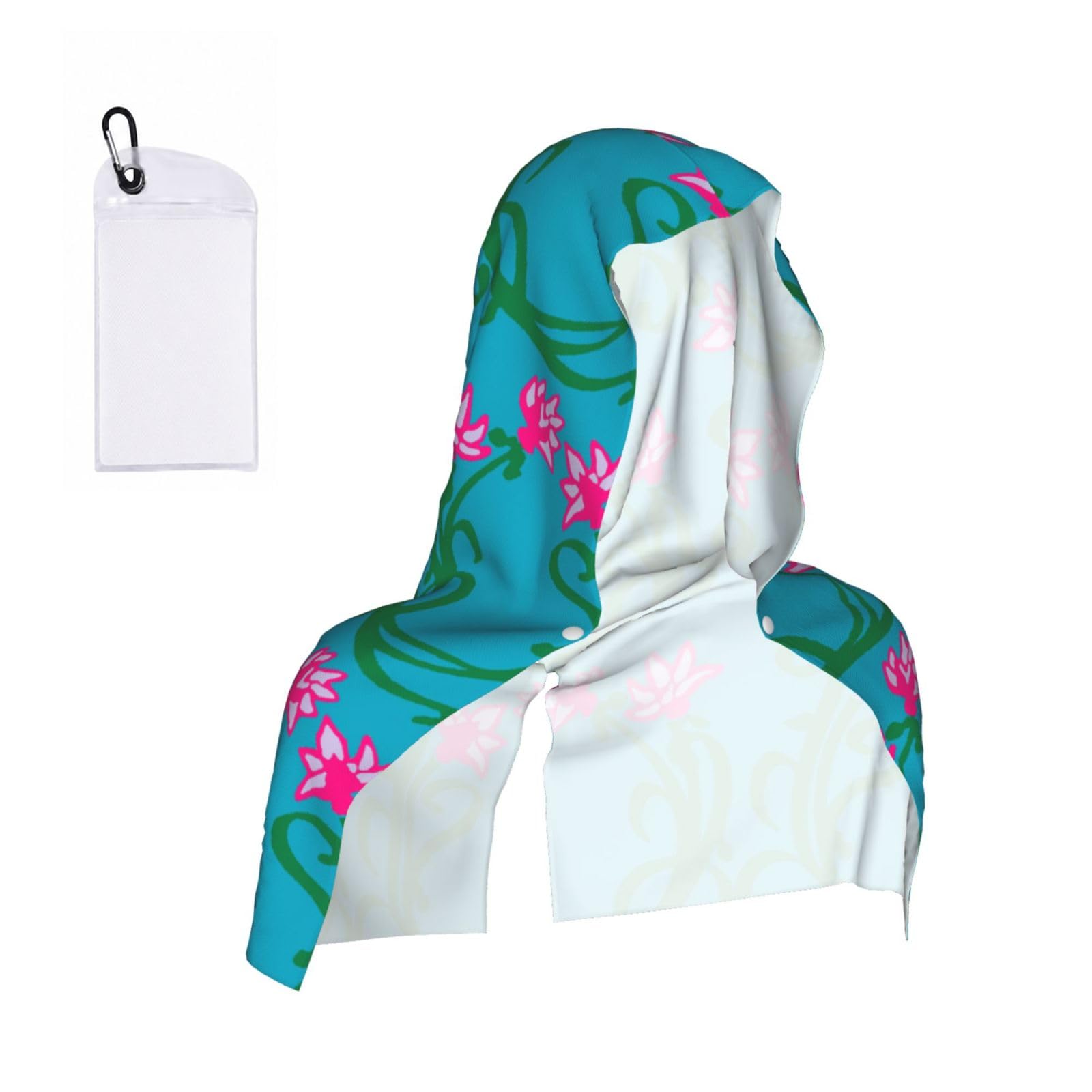 EZDLOWVBA Lotus Flower Namaste Print 2 Pack Cooling Hoodie Towels,Sports Headscarf, Neck Wrap Scarf,Breathable Cooling Towel For Neck And Face, Travel, Swimming, Training