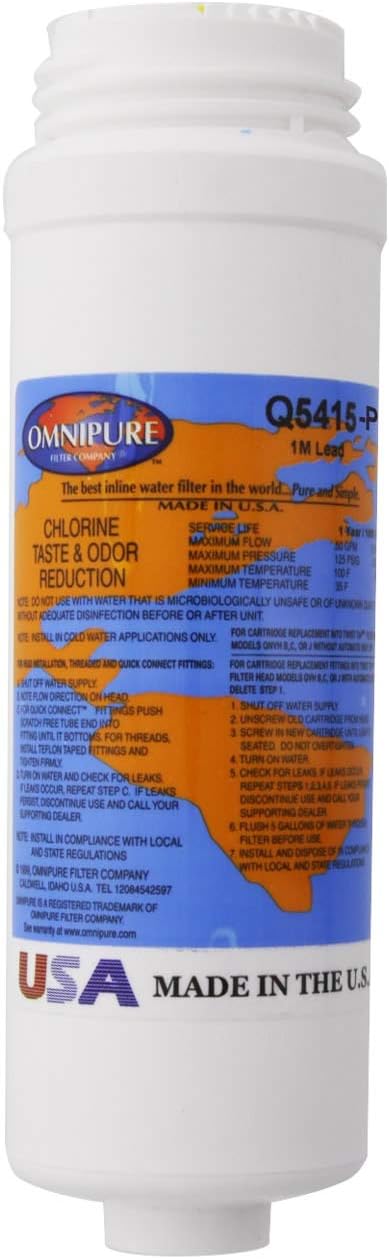 IPW Industries Inc 2"x8" 10M Carbon/Phosphate Filter - Scale Reduction - Quick Change Filter - Omnipure Q5421-P