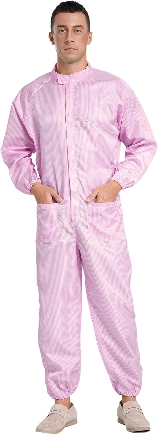 Men's Long Sleeve Protective Coverall Suit Full Body Dust-proof Paint Static Coveralls