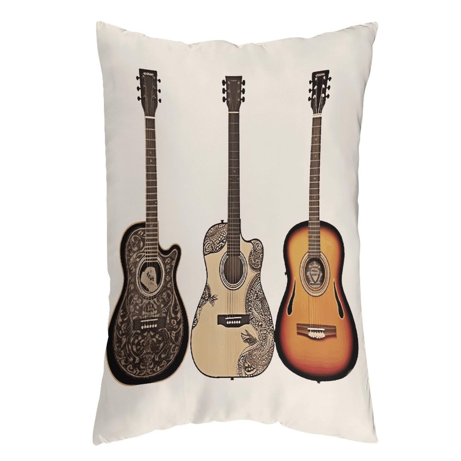 FekiLoot Guitar Throw Pillow Cover Soft Pillowcase with Hidden Zipper Lumbar Decorative Throw Pillow Covers Luxury Cozy Pillows Shams Rectangle Cushion Cases