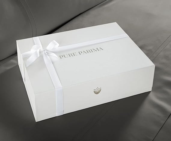 Pure Parima Yalda Sheet Set 100% Certified Egyptian Cotton, Double-Hem Stitch (Charcoal, Twin XL)