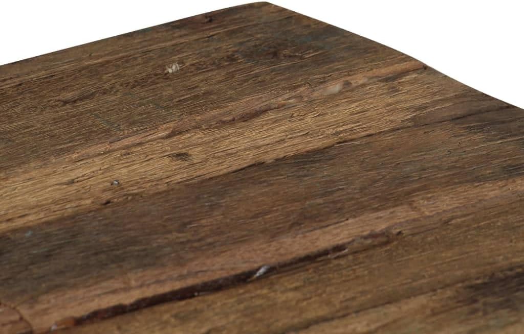 vidaXL Coffee Table Brown and Silver Solid Reclaimed Wood and Steel Medium