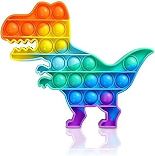 لعبة تفاعلية بوب اتس فيدجيت على شكل ديناصور بألوان قوس قزح