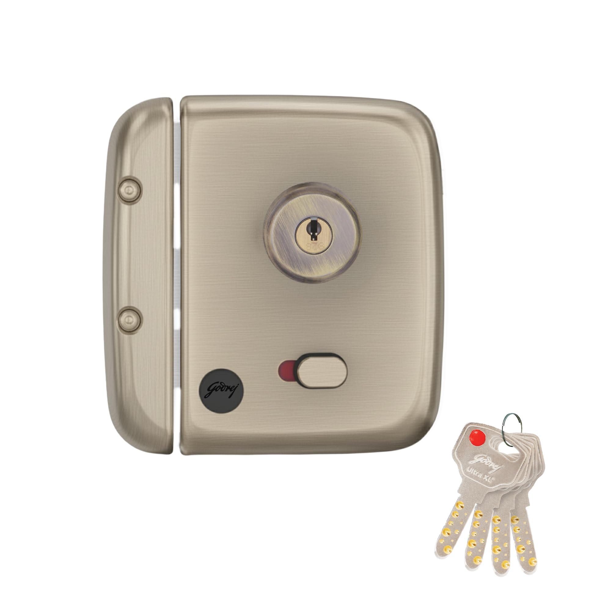 Godrej Centaur Rim Lock I World's 1st Dual Motion Lock | Ultra XL+ Technology | 1CK Latch Lock for Main & Safety Door I Suitable for Single & Double Wooden Door I Brass Finish | 5 Yeras Warranty — Amazon image 13
