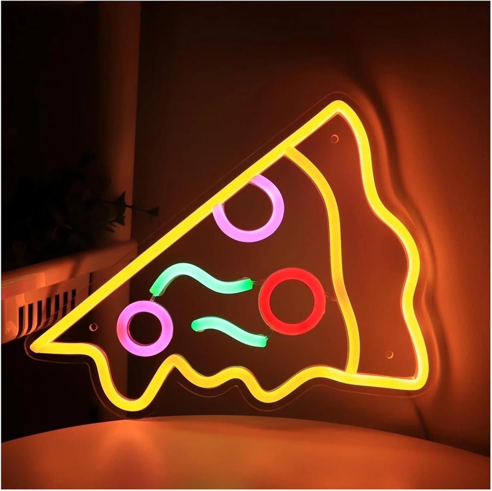Luce al neon Insegna al neon Pizza per ristorante Cucina Pizzeria Sala da pranzo Parete