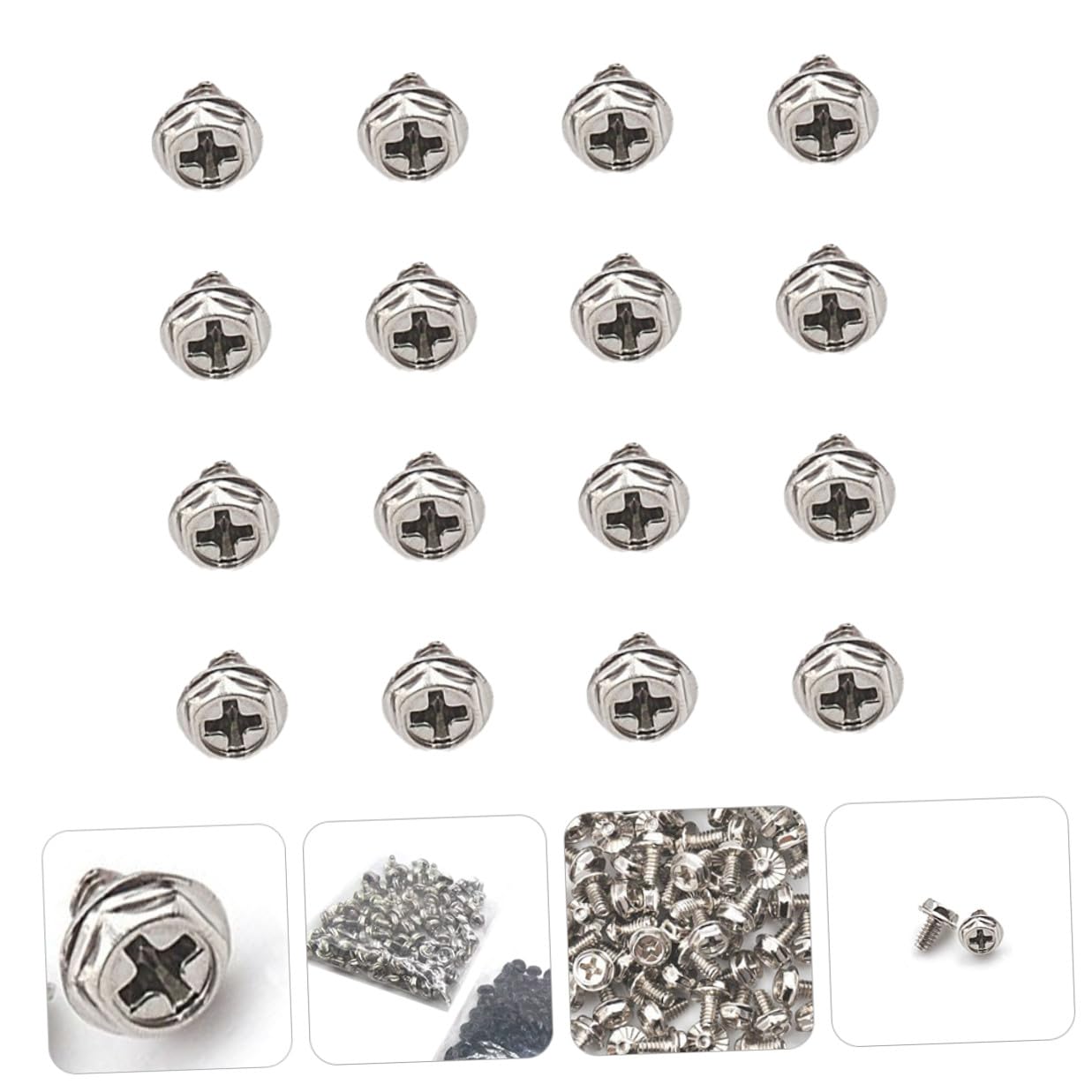 SEWACC 100pcs Pci Slot Screw and Computer Replacement Screw Set, Silver 6#-32x6mm Round Head Fastener for PC Case, Power Supply, and Motherboard Components