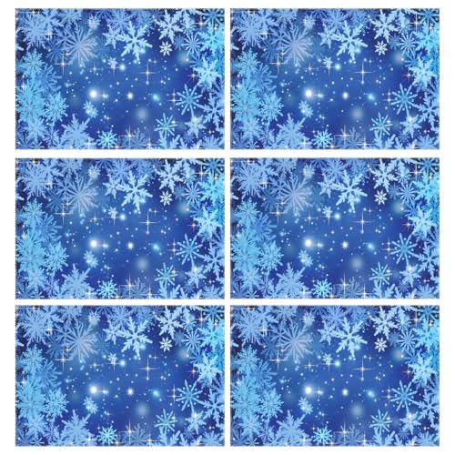 Sets de table de Noël bleus ALAZA lavables pour protéger votre table