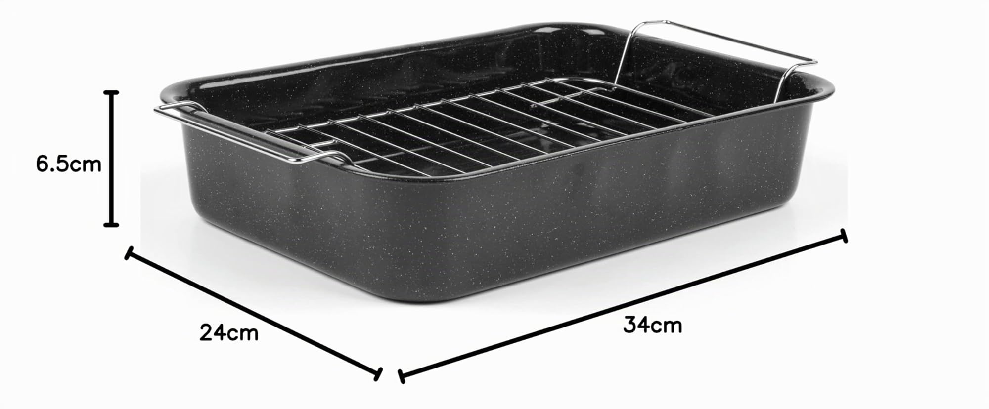 Russell Hobbs CW9161 - Teglia da forno alta con rivestimento in smalto porcellanato Romano, 34 cm, teglia quadrata, nero