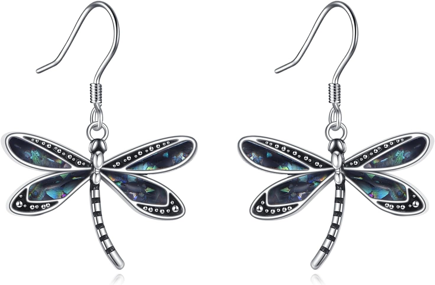 Dragonfly Earrings Sterling Silver Abalone Shell Dragonfly Dangle Drop Earrings Jewelry Gifts for Women