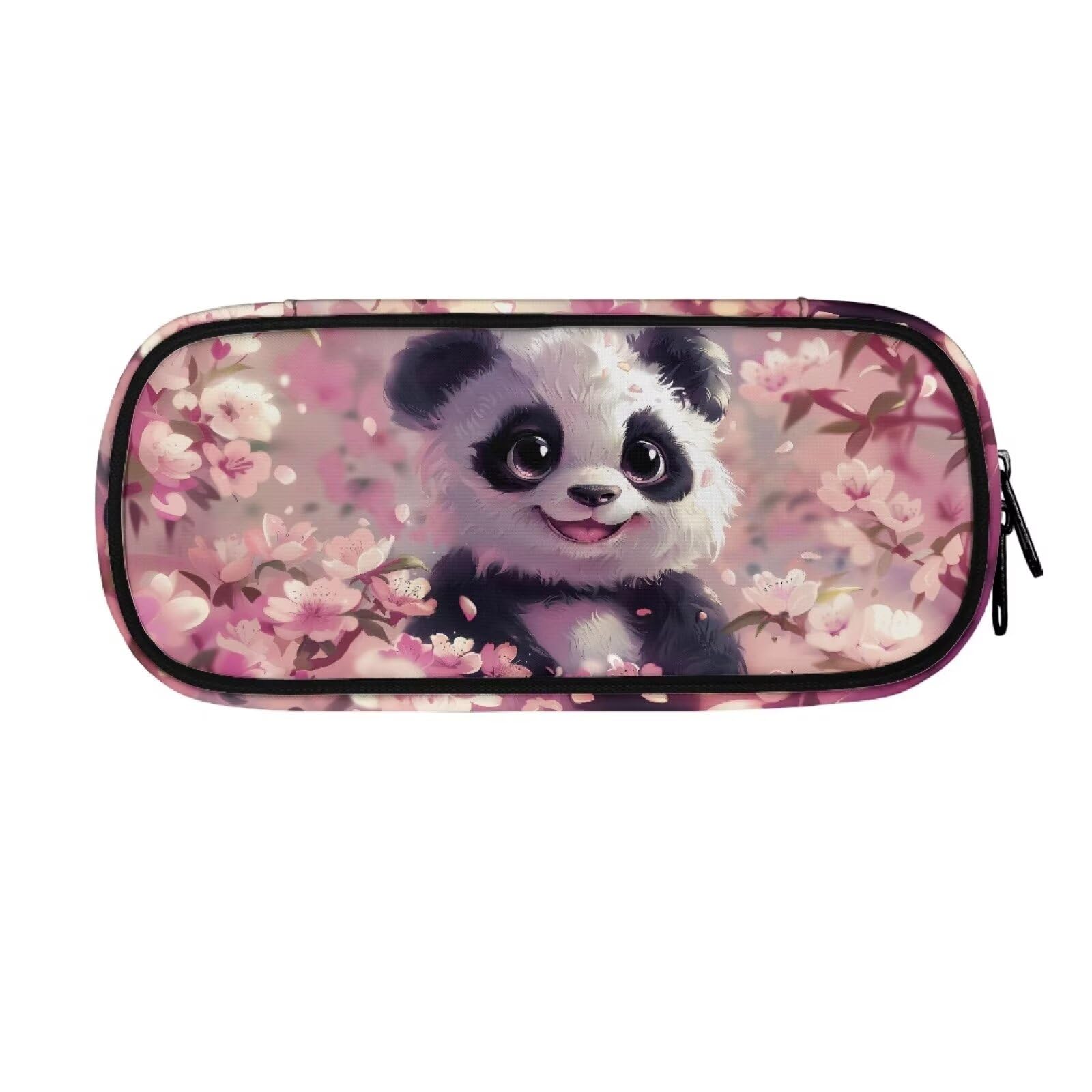 POLERO Cute Panda Pencil Case for Panda Lovers Teen Girls School Stationery Organizer Makeup Cosmetic Bag Pen Box - Image 2