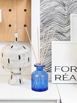Empty Glass Diffuser Bottle, Glass Bottles Decorative Bottles Vases Empty Clear DIY Fragrance Reed Diffuser Storage Bottle for Home Office Desk Decoration Wedding Valentine (#1)