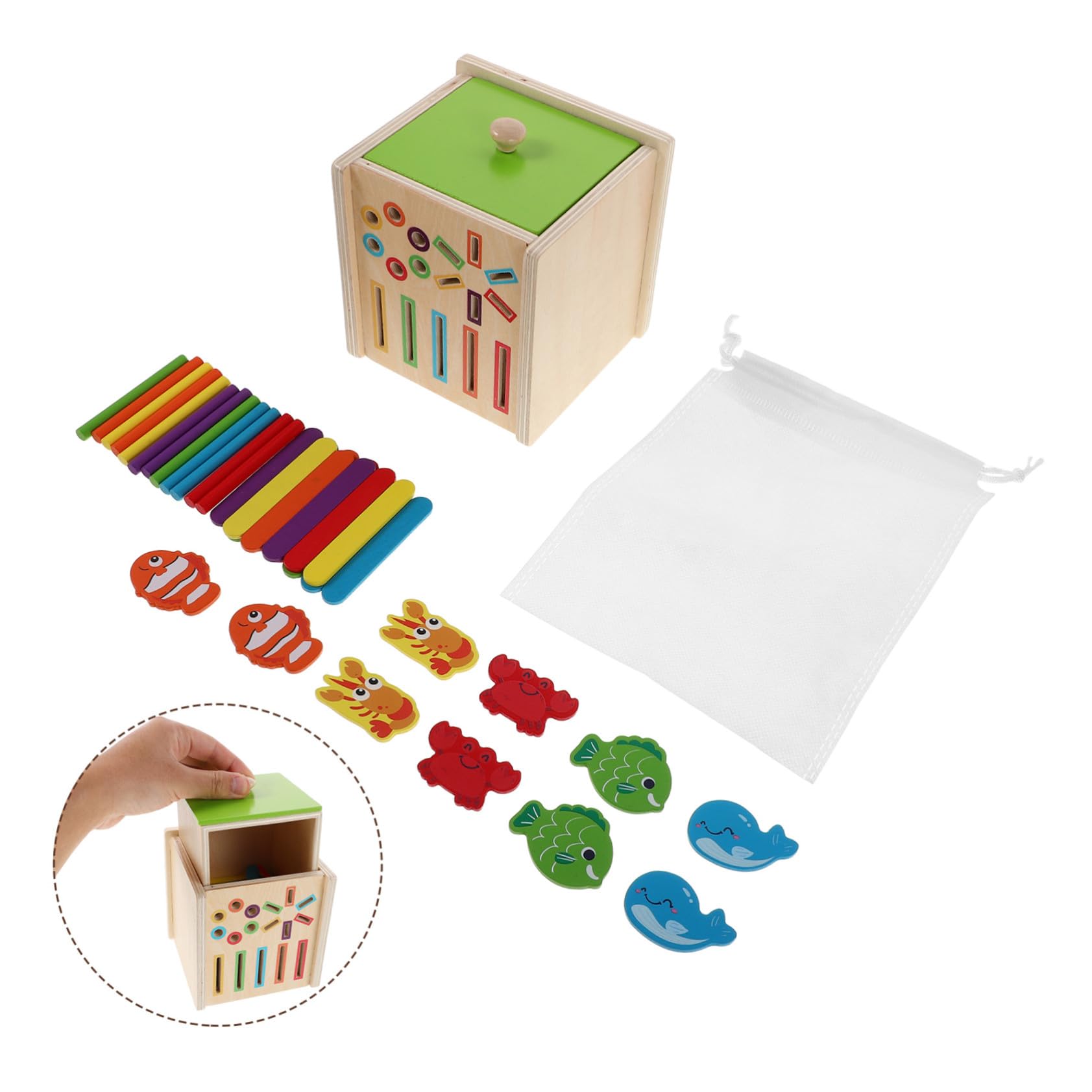 Hohopeti Montessori in Legno per Puzzle Educativo Geometrico per Sviluppo Abilità Motorie e Riconoscimento Colori