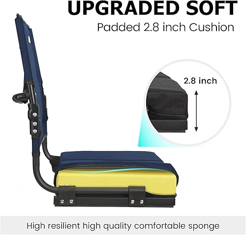 Miniatura 4 de Asientos de estadio para gradas con soporte trasero extra anchos, sillas de gradas más compactas con respaldo más alto y cojín grueso, silla