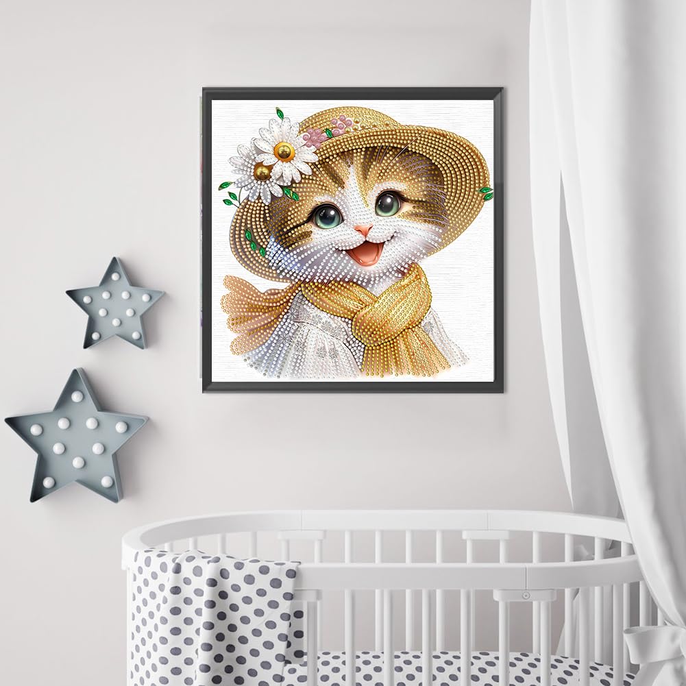 DCIDBEI 30 x 30 cm 4 Stück 5D Diamond Painting Volle,Diamant Malerei Painting Tiere Anime, Lernspiel gelegentliches Geschenk für Wand zu Hause auf-niedlich Katze Hund in den Blumen