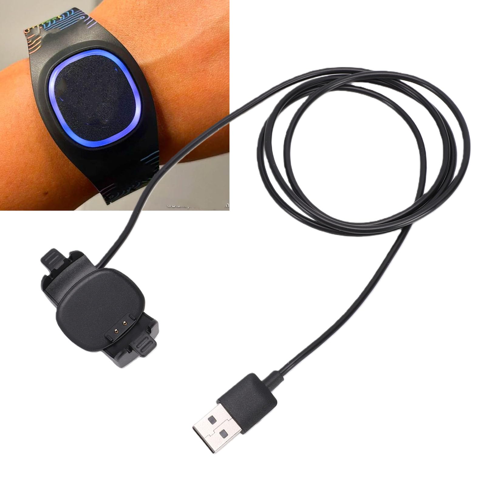 Sorandy Chargeur de Montre Intelligente pour Magic Band, Câble de Charge USB A de Remplacement, Chargeur avec Puce Intelligente Intégrée, 3,3 Pieds, 4 Pièces (4PCS)