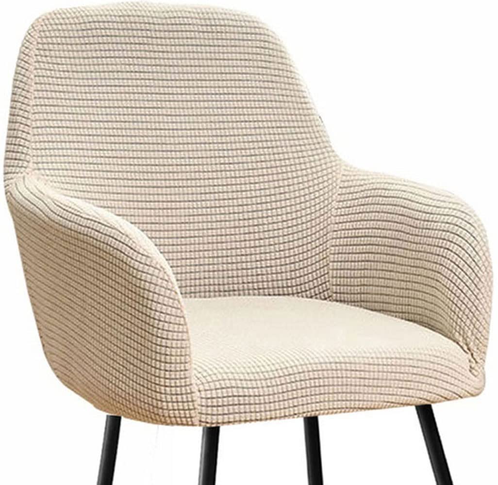 Stretch Fauteuilhoes Hoes Fluwelen Stoelhoezen Voor Eetkamer Set Van 6 4 2 1 Met Armen Grijs Wit Zwart Stoelbeschermer Jacquard Voor Club Keuken Feestbanket Decor (Color : K, Size : 1 stuk