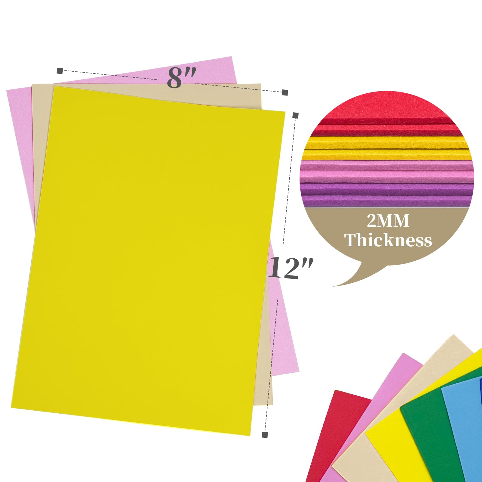 Magenta EVA Foam Sheets, 12 x 8 Inch, 30 PCS, 2mm Thick Craft Foam Paper for School Projects and Scrapbooking DIY Handcraft