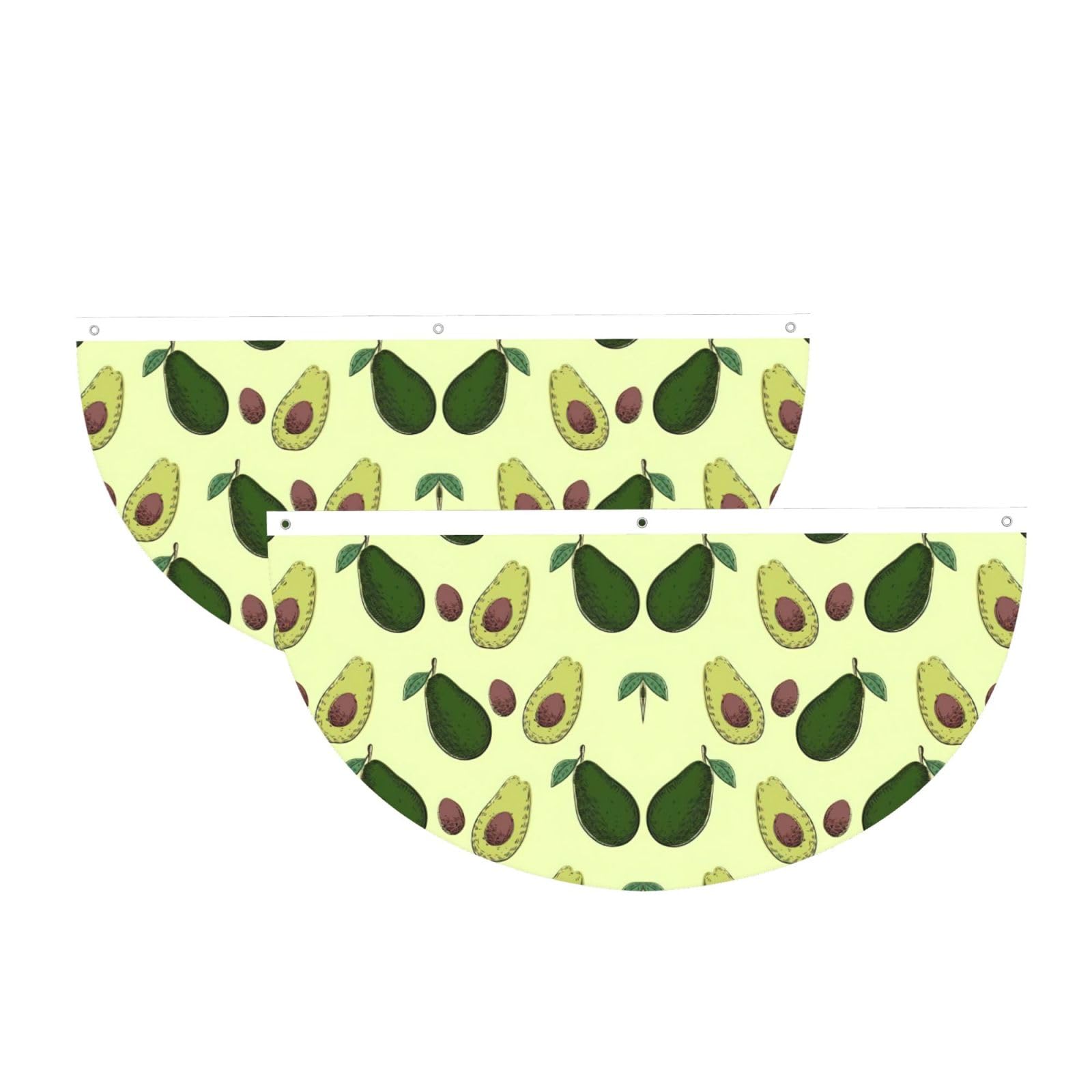 Bandera de aguacate semicircular para barbacoas y cumpleaños en el porche