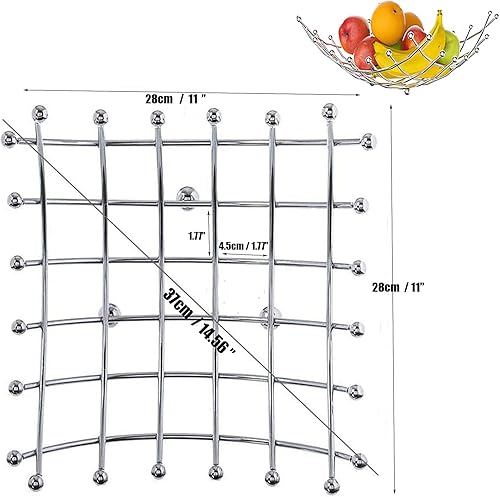 Miniatura 4 de Cesta de frutas para encimera y soporte decorativo para cuenco de frutas con tornillos gratis, perfecto para frutas, verduras, aperitivos, artículos