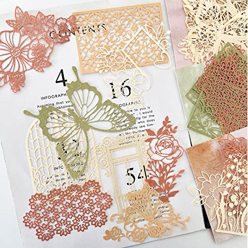 40 Pcs Vintage Cutout Lace Scrapbook Paper Junk Journal Supplies Aesthetic Plant Windows Series Skeleton Decorative Papers For Scrapbooking Diy Art Journaling Bullet Embellishment Journals Planners #TOP5