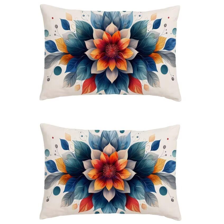 Housse de coussin 50x70cm étanche en lin pour salon de jardin patio
